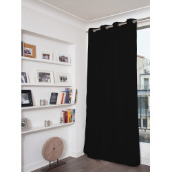 Black SOUNDPROOF Curtain Cotton Effect Deep Black MC710