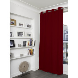 Red BLACKOUT Curtain Linen Effect Morello Cherry MC11