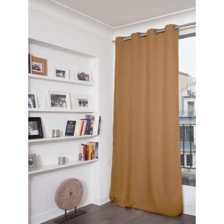 Beige BLACKOUT Curtain Solid Color Fawn MC44