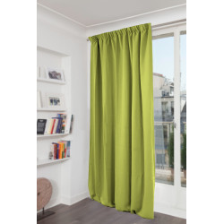 Green BLACKOUT Curtain Solid Color Apple MC566 - Pencil Pleats