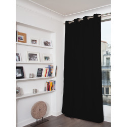 Black BLACKOUT Curtain Solid Color Deep Black MC710
