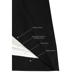 Black ROOM DIVIDER & SOUNDPROOF Curtain Cotton Effect Deep Black MC710