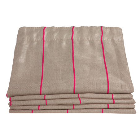 Pink Striped THERMAL Sheer Linen Bright Pink MC350