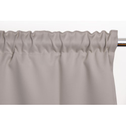 Grey SOUNDPROOF Curtain Cotton Effect Stone MC17 - Rod Pocket & Pencil Pleats