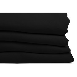 Black SOUNDPROOF Curtain Cotton Effect Deep Black MC710 - Rod Pocket & Pencil Pleats