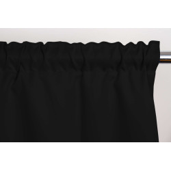 Black SOUNDPROOF Curtain Cotton Effect Deep Black MC710 - Rod Pocket & Pencil Pleats