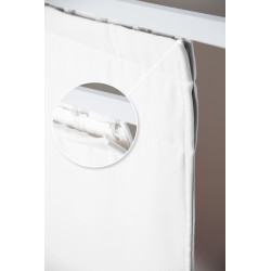 White ROOM DIVIDER & SOUNDPROOF Curtain Cotton Effect Snow MC720 - Rod Pocket & Pencil Pleats