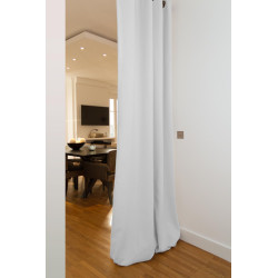 White ROOM DIVIDER & SOUNDPROOF Curtain Cotton Effect Snow MC720 - Rod Pocket & Pencil Pleats