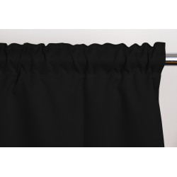 Black BLACKOUT Curtain Solid Color Deep Black MC710 - Rod Pocket & Pencil Pleats