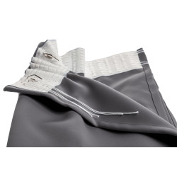 Grey BLACKOUT Curtain Solid Color Cloud MC09 - Rod Pocket & Pencil Pleats