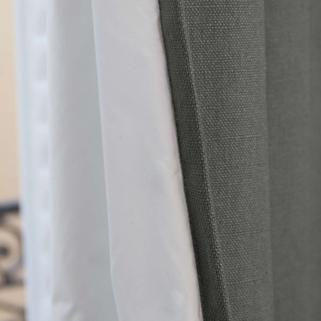 Grey SOUNDPROOF Custom Curtain Linen Linda Smoky MC713