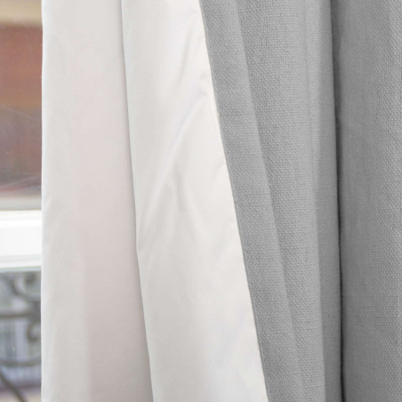 Grey THERMAL BLACKOUT Custom Curtain Linen Linda Ashes MC07