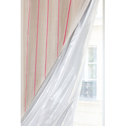 Pink Striped THERMAL Sheer Linen Bright Pink MC350